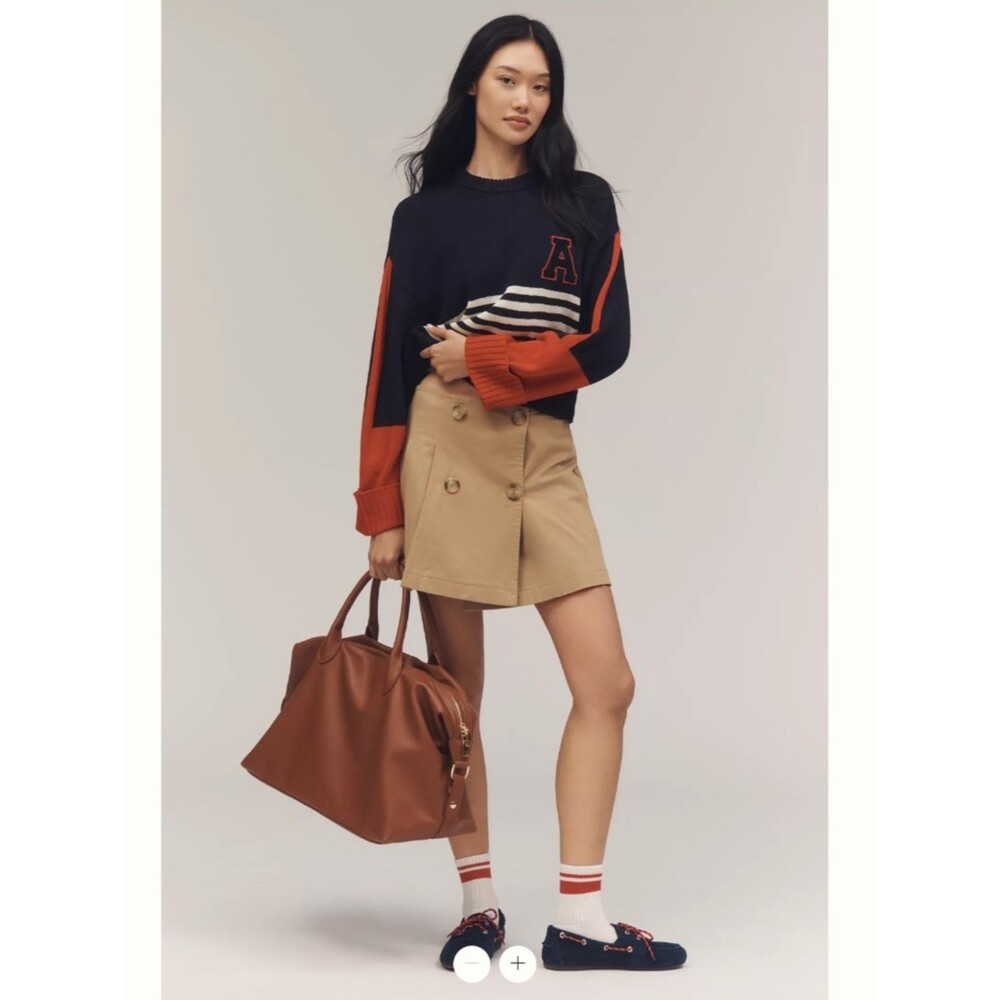 Anthropologie Maeve Reworked Pleated Mini Skirt